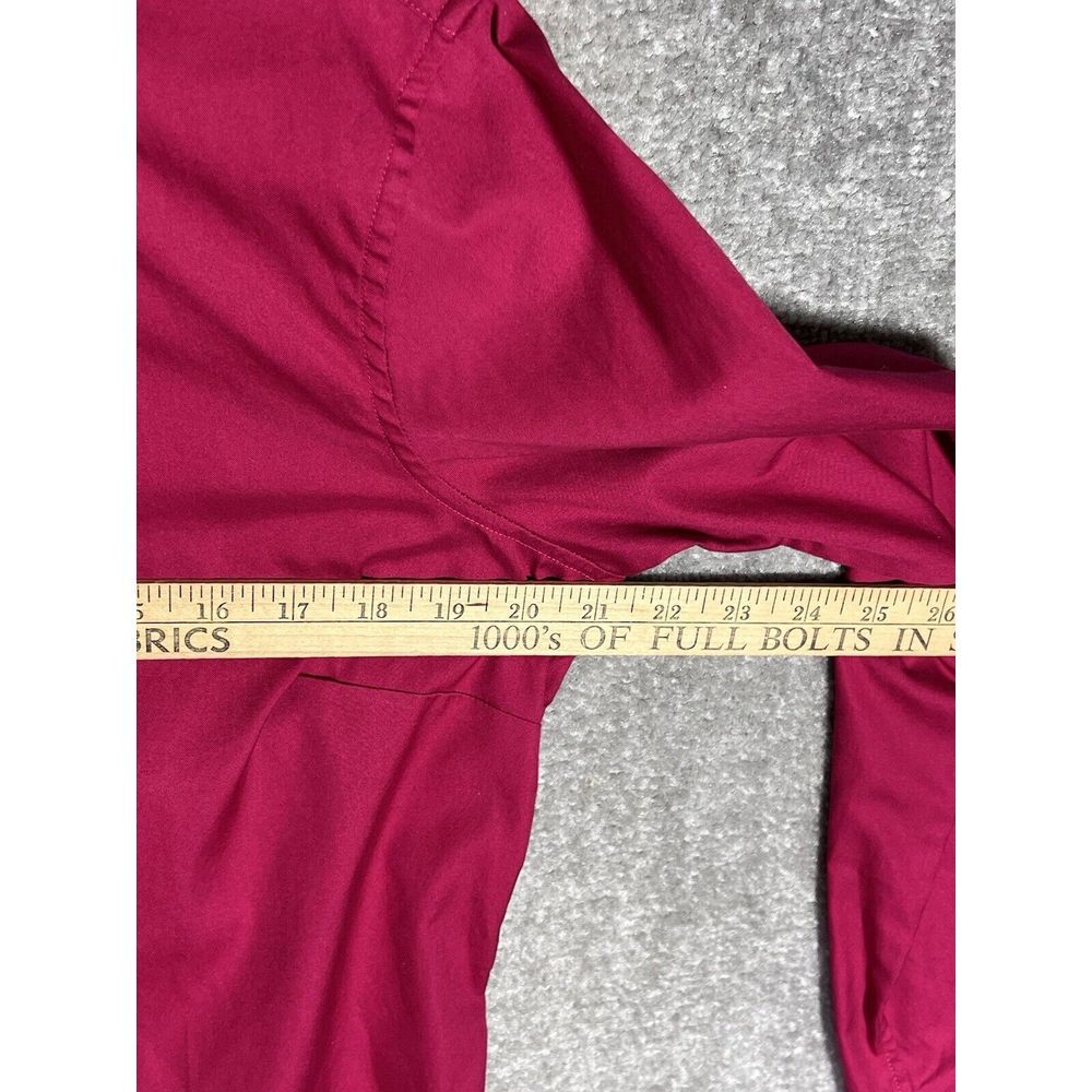 Lands End Long Sleeve Button Up Top Womens Size‎ 12 Magenta Cotton Blouse - Picture 6 of 7